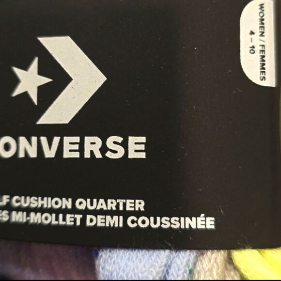 Converse 3-PK Confetti Embroidered Quarter Socks - Picture 4 of 4